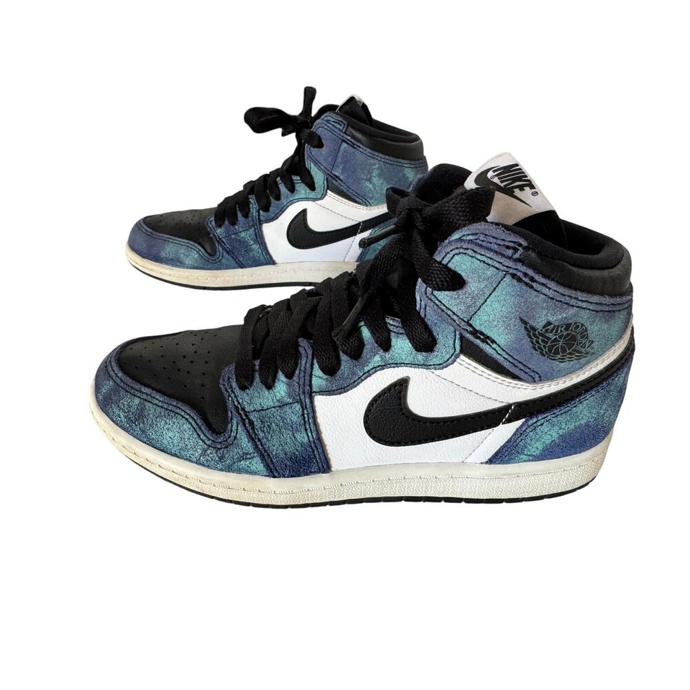 Nike Air Jordan 1 Retro High OG Tie Blue Dye CU0449-100 Kids Size 3Y